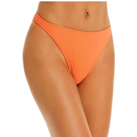 SOLID & STRIPED Jayden High Leg Bikini Bottom in Papaya - Picture 1 of 6